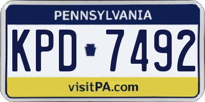 PA license plate KPD7492
