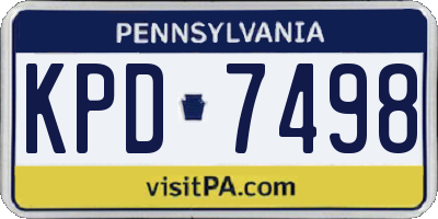 PA license plate KPD7498