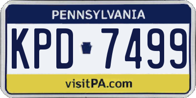 PA license plate KPD7499