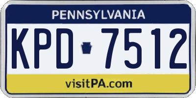 PA license plate KPD7512