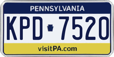 PA license plate KPD7520