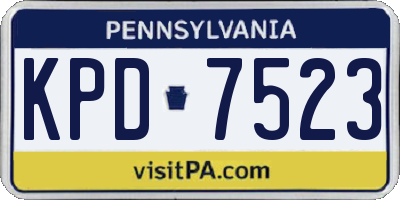 PA license plate KPD7523