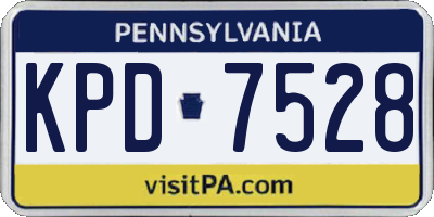 PA license plate KPD7528