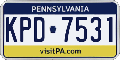 PA license plate KPD7531