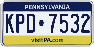 PA license plate KPD7532