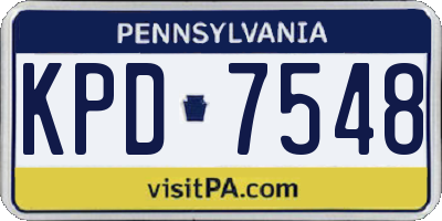 PA license plate KPD7548