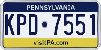 PA license plate KPD7551