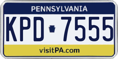 PA license plate KPD7555