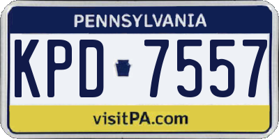 PA license plate KPD7557