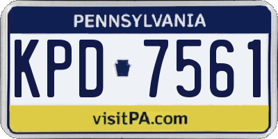 PA license plate KPD7561