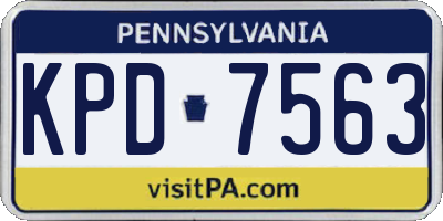 PA license plate KPD7563