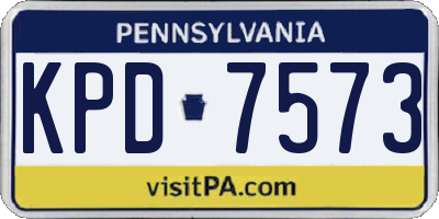 PA license plate KPD7573