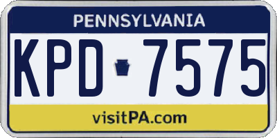 PA license plate KPD7575
