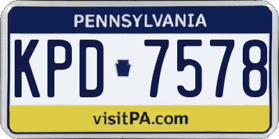 PA license plate KPD7578