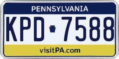 PA license plate KPD7588