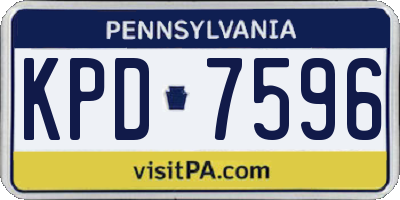 PA license plate KPD7596