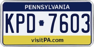 PA license plate KPD7603