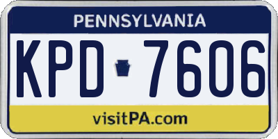 PA license plate KPD7606