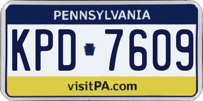 PA license plate KPD7609