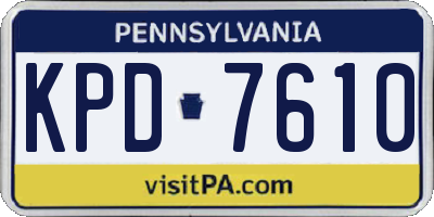 PA license plate KPD7610