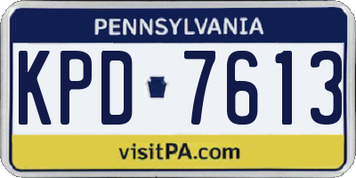 PA license plate KPD7613