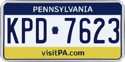 PA license plate KPD7623