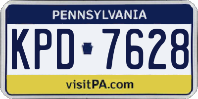 PA license plate KPD7628