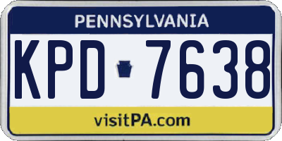 PA license plate KPD7638