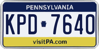PA license plate KPD7640