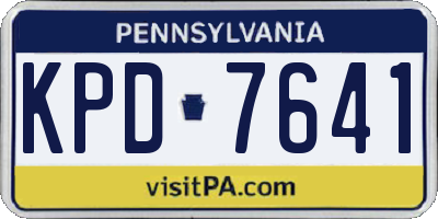 PA license plate KPD7641