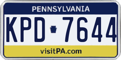 PA license plate KPD7644