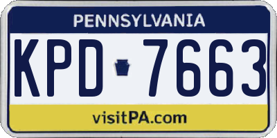 PA license plate KPD7663