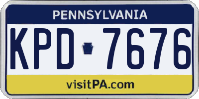 PA license plate KPD7676