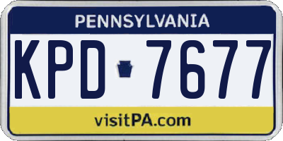 PA license plate KPD7677