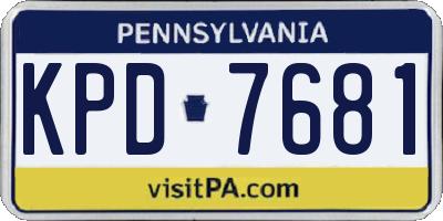 PA license plate KPD7681
