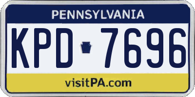 PA license plate KPD7696