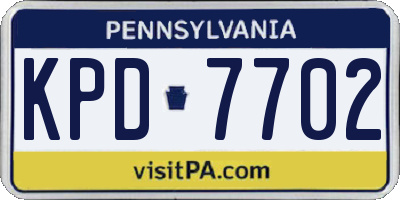 PA license plate KPD7702