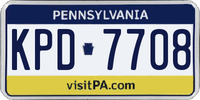 PA license plate KPD7708