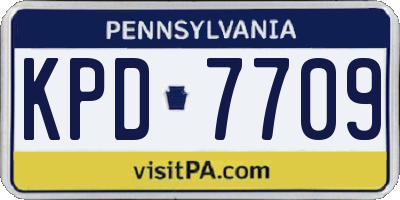 PA license plate KPD7709