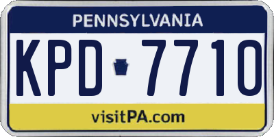 PA license plate KPD7710