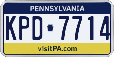 PA license plate KPD7714