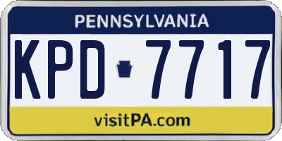 PA license plate KPD7717