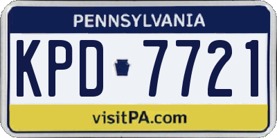 PA license plate KPD7721