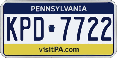 PA license plate KPD7722