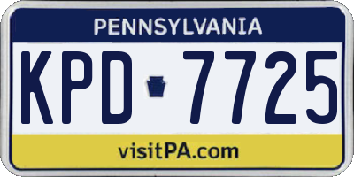 PA license plate KPD7725