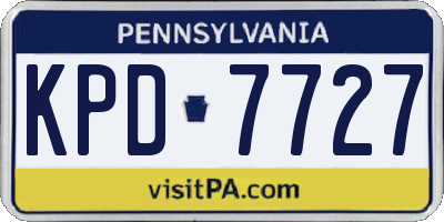 PA license plate KPD7727