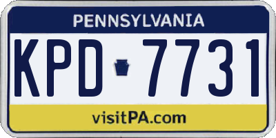 PA license plate KPD7731