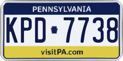 PA license plate KPD7738