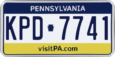 PA license plate KPD7741