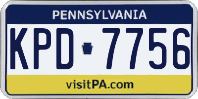 PA license plate KPD7756